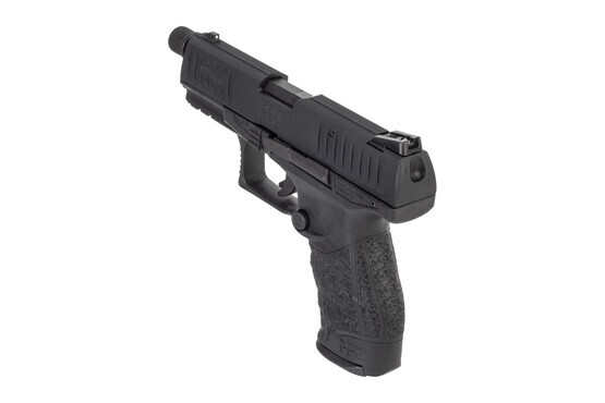 Walther PPQ 22 M2 SD 22 lr handgun features an adjustable rear sight